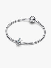 Load image into Gallery viewer, Silver bracelet with a turtle charm on a white background
