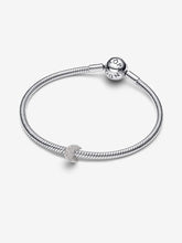 Load image into Gallery viewer, Silver bracelet with a heart charm on a white background
