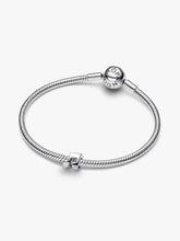 Load image into Gallery viewer, Silver bracelet with a music note charm on a white background
