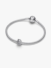 Load image into Gallery viewer, Silver bracelet with a horse shaped charm on a white background
