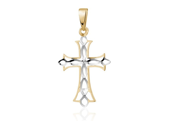 Openwork Two-tone Cross Pendant Fifth Avenue Jewellers