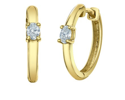 Oval Diamond Huggie Earrings Fifth Avenue Jewellers