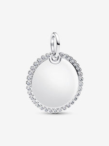 Pandora Engravable Round Tag Pendant Fifth Avenue Jewellers Kamloops BC