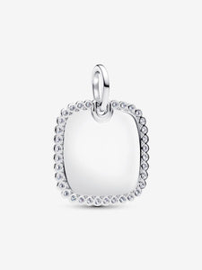 Pandora Engravable Square Tag Pendant Fifth Avenue Jewellers Kamloops BC