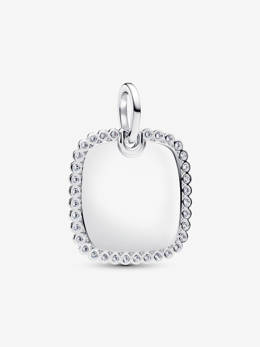 Pandora Engravable Square Tag Pendant Fifth Avenue Jewellers Kamloops BC