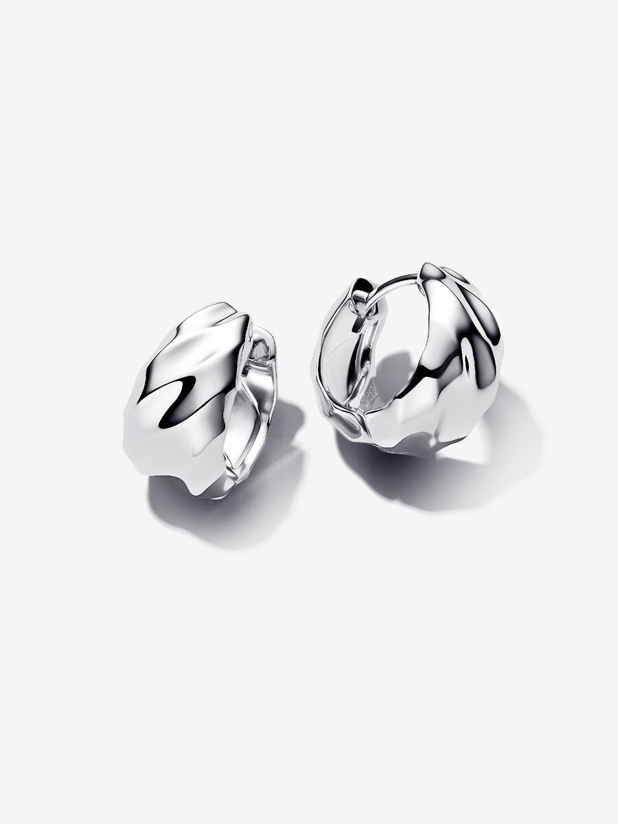 Pandora Rippled Small Hoop Earrings Fifth Avenue Jewellers