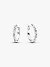 Load image into Gallery viewer, Pandora Small Sparkling Hoop Earrings Fifth Avenue Jewellers Kamloops BC
