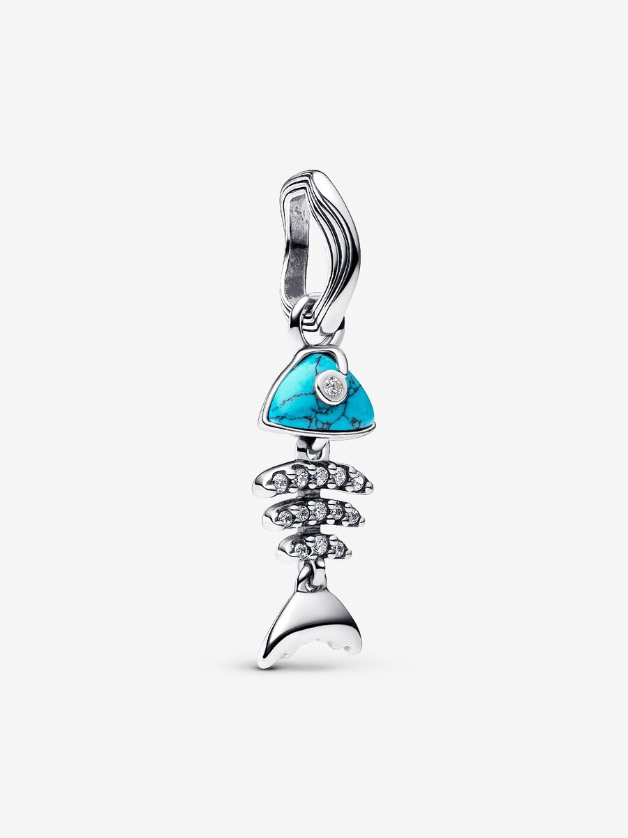Pandora Trquoise-coloured Fishbone Dangle Charm Fifth Avenue Jewellers