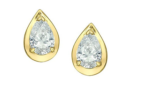 Pear Shaped Picture Frame Diamond Stud Earrings Fifth Avenue Jewellers