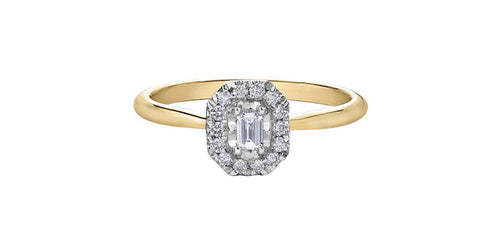 Picture Frame Emerald Cut Halo Ring Fifth Avenue Jewellers