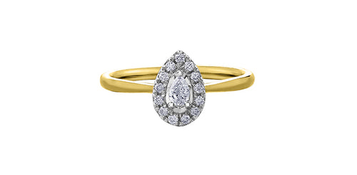 Picture Frame Pear Halo Ring Fifth Avenue Jewellers