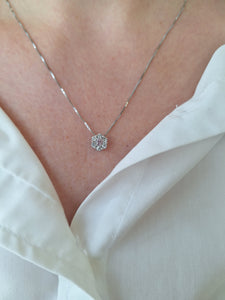 Pink Sapphire and Diamond Necklace Worn