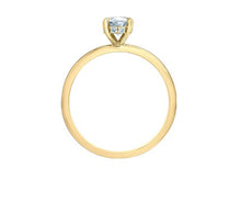 Load image into Gallery viewer, Gold ring with a lab grown diamond on a white background
