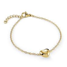 Load image into Gallery viewer, Gold heart-shaped bracelet on a white background
