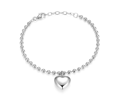 Puffed Heart Bead Chain Bracelet Fifth Avenue Jewellers