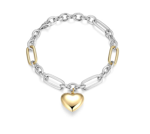 Puffed Heart Charm Bracelet Fifth Avenue Jewellers