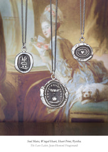 Three Pyrrha talismans - Soul Mates, Winged Heart and Heart Print, Kamloops BC