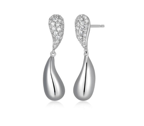 Raindrop Pavé and Plain Drop Earrings Fifth Avenue Jewellers