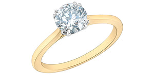 Double Claw Diamond Solitaire Ring