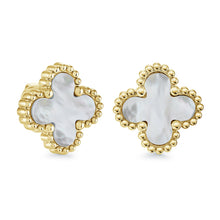 Load image into Gallery viewer, Gold Ion-Plated Lucky Clover Earrings
