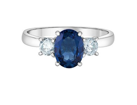 Sapphire and Diamond Three Stone Ring Fifth Avenue Jewellers Kamloops BC