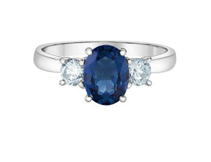 Sapphire and Diamond Three Stone Ring Fifth Avenue Jewellers Kamloops BC