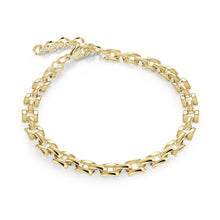 Load image into Gallery viewer, Gold watch link style chain bracelet on a white background

