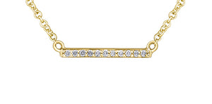 Small Diamond Bar Necklace in Yellow Gold Fifth Avenue Jewellers
