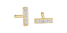 Load image into Gallery viewer, Small Diamond Bar Stud Detail
