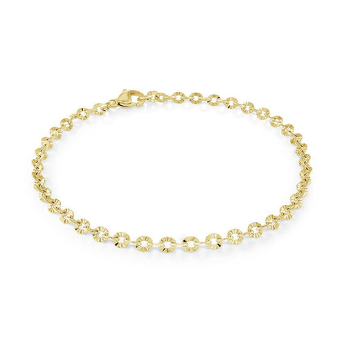 Sparkle Cut Gold Plated Anklet Fifth Avenue Jewellers Kamloops BC