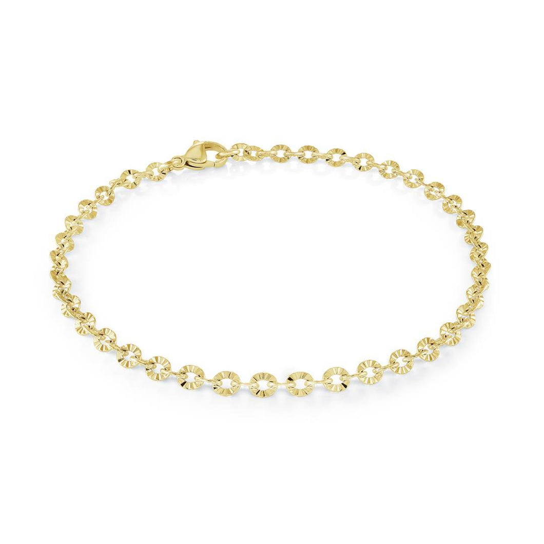 Sparkle Cut Gold Plated Anklet Fifth Avenue Jewellers Kamloops BC