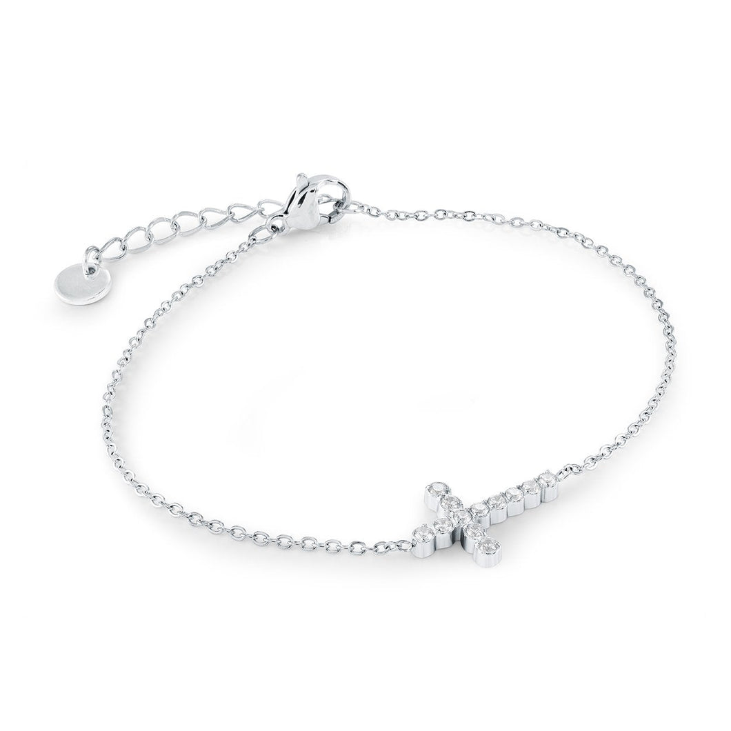 Sparkling Sideways Cross Bracelet Fifth Avenue Jewellers