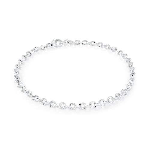 Stainless Steel 4mm Sparkle Laser-Cut Anklet Fifth Avenue Jewellers Kamloops BC