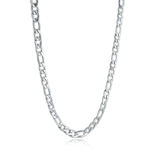 Stainless Steel Grooved Figaro Chain Fifth Avenue Jewellers Kamloops BC