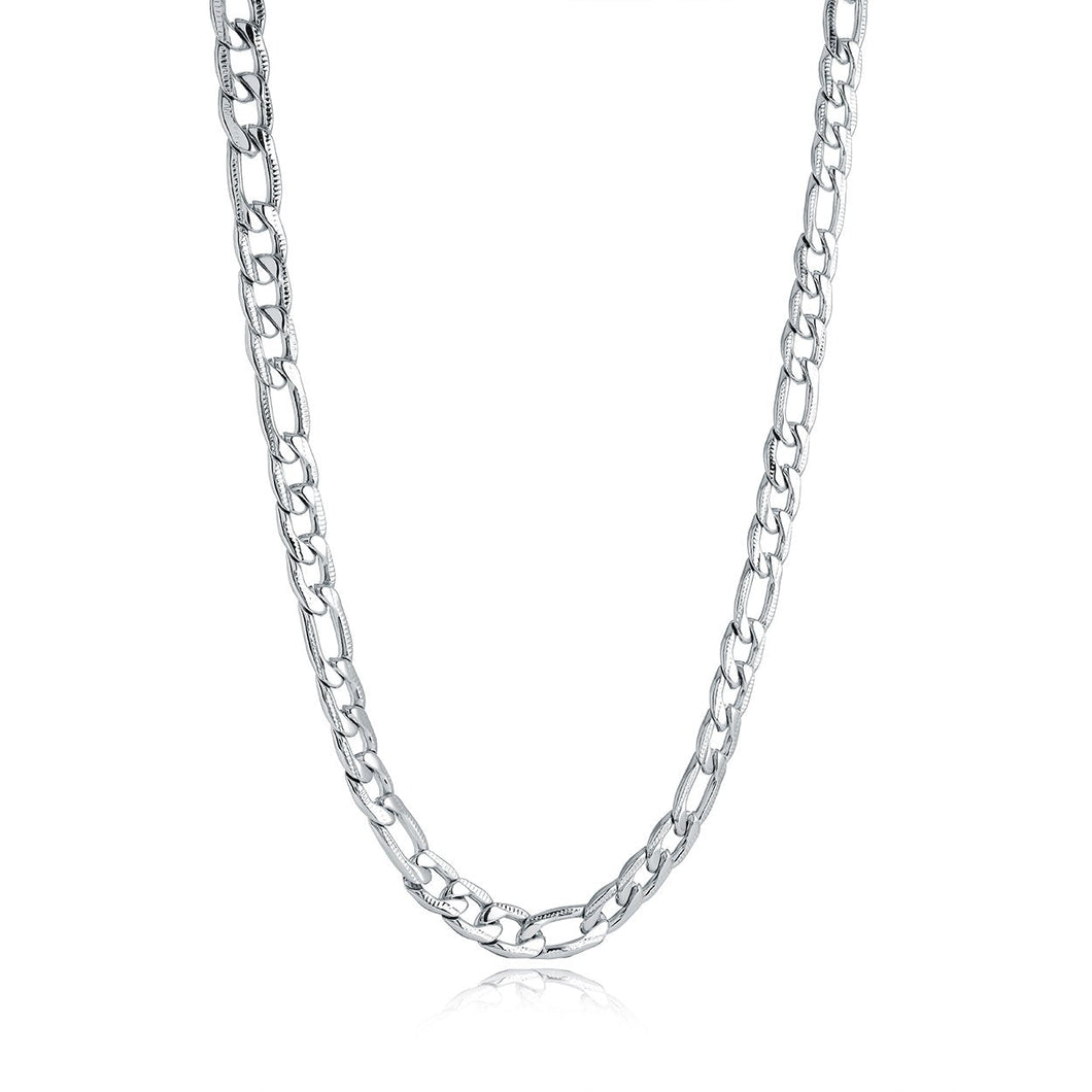 Stainless Steel Grooved Figaro Chain Fifth Avenue Jewellers Kamloops BC