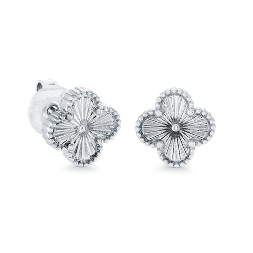 Stainless Steel Lucky Clover Earrings Fifth Avenue Jewellers Kamloops BC