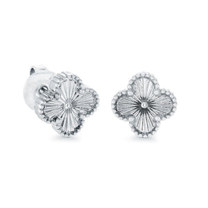 Stainless Steel Lucky Clover Earrings Fifth Avenue Jewellers Kamloops BC