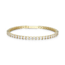 Load image into Gallery viewer, Stardust CZ Tennis Bracelet Gold Plated Sterling Silver Fifth Avenue Jewellers
