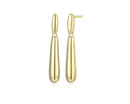 Stick Dangle Stud Earrings 18K Yellow Gold Plated Fifth Avenue Jewellers Kamloops BC
