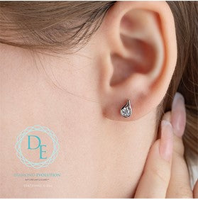 Diamond Droplet Stud Earrings
