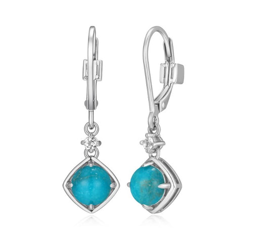 Sway Turquoise and White Topaz Dangle Earrings Fifth Avenue Jewellers