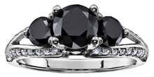 Load image into Gallery viewer, Three Stone Black Diamond Ring Fifth Avenue Jewellers
