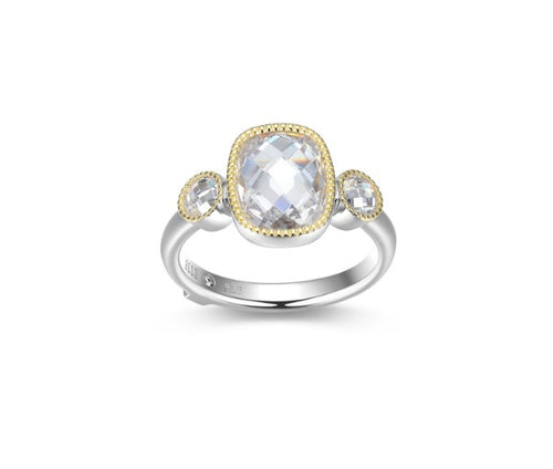 Essence Two-tone Three Stone Ring Fifth Avenue Jewellers