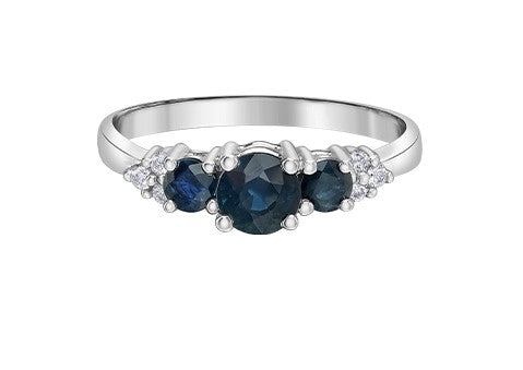 Three Stone Sapphire Ring Fifth Avenue Jewellers Kamloops BC 