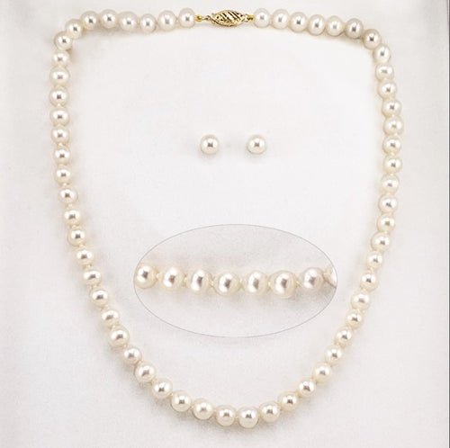 Tiana Pearl Necklace & Earrings Set Fifth Avenue Jewellers Kamloops BC