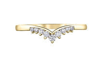 Load image into Gallery viewer, Gold ring with diamond accents on a white background
