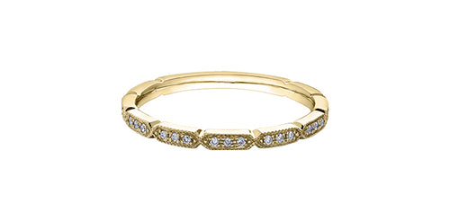 Gold ring with small diamonds on a white background Fifth Avenue Jewellers Kamloops BC