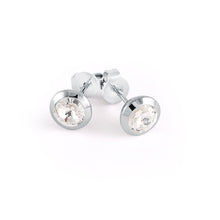 Load image into Gallery viewer, White CZ Bezel Set Stud Earrings Fifth Avenue Jewellers Kamloops BC
