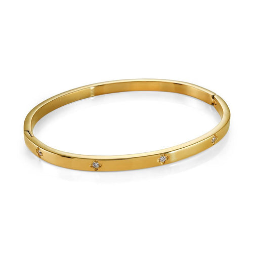 White CZ Clover Bangle Fifth Avenue Jewellers Kamloops BC
