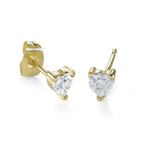 Load image into Gallery viewer, White CZ Heart Stud Earrings
